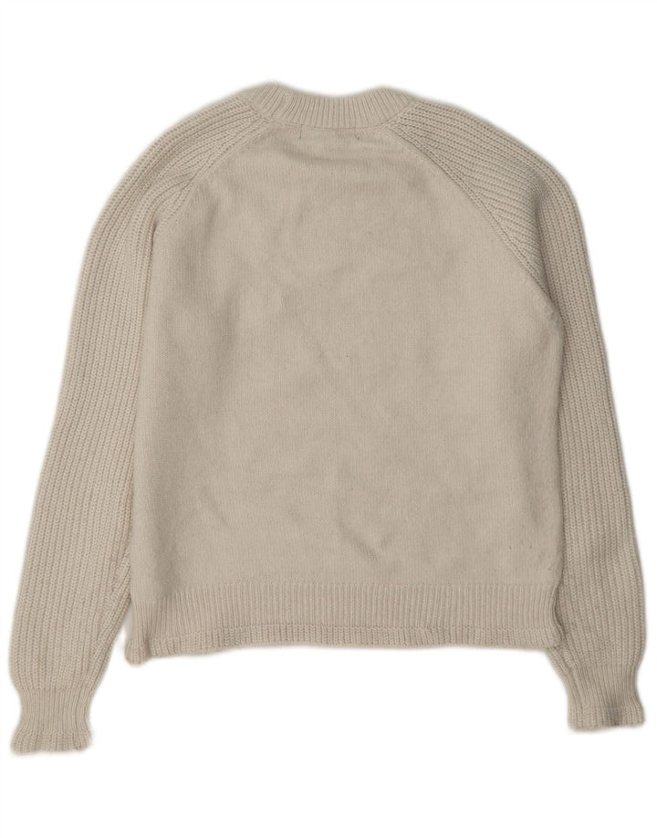 Marks & Spencer Damski sweter oversize z okrągłym dekoltem, UK 10, mały, biały