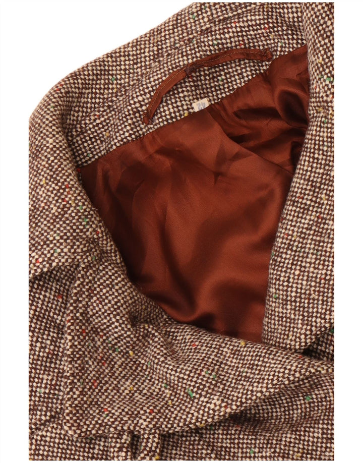 Płaszcz damski w stylu vintage IT 42 Średni brązowy nakrapiany