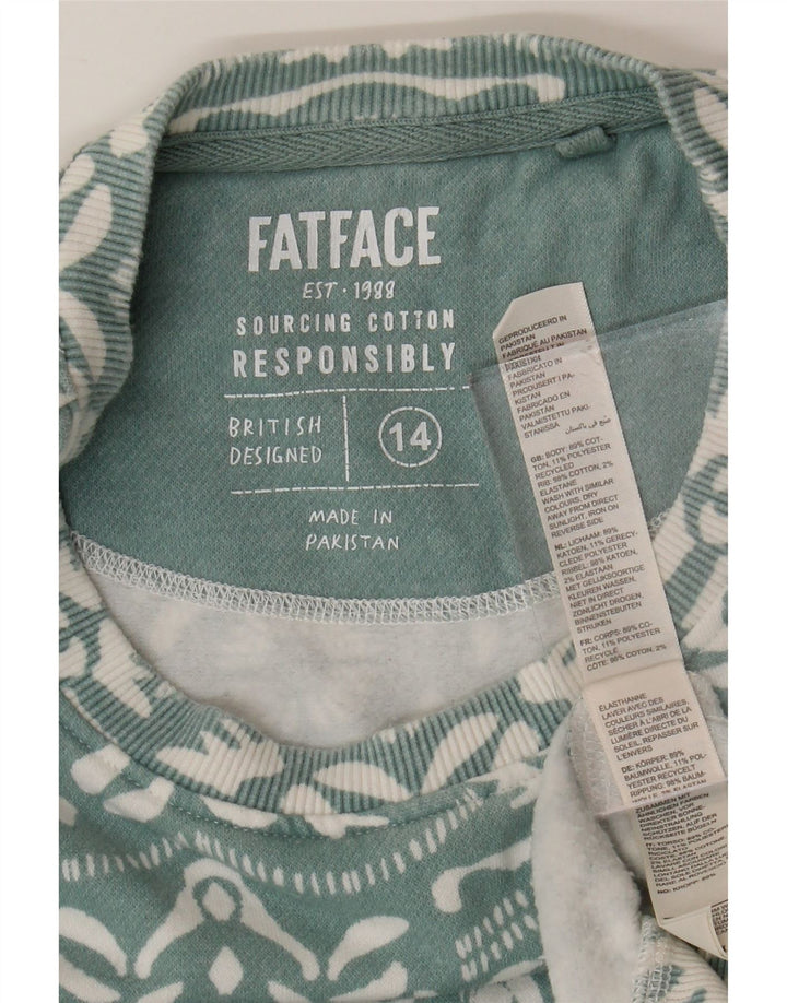 Damski sweter oversize FAT FACE UK 14, duży, niebieski paisley