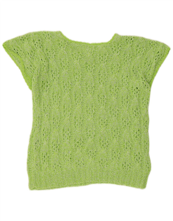 VINTAGE Womens Crop Vest Tank Top UK 12 Medium Green