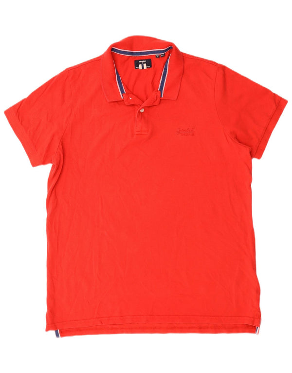Superdry Mens Polo Shirt 2XL Red Cotton