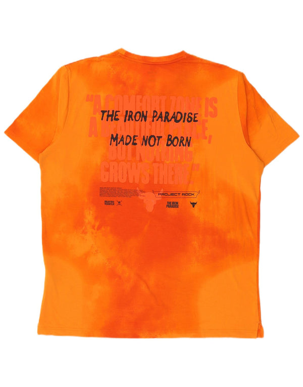 Męski t-shirt z grafiką Under Armour, bawełniany top XL, pomarańczowy Tie Dye