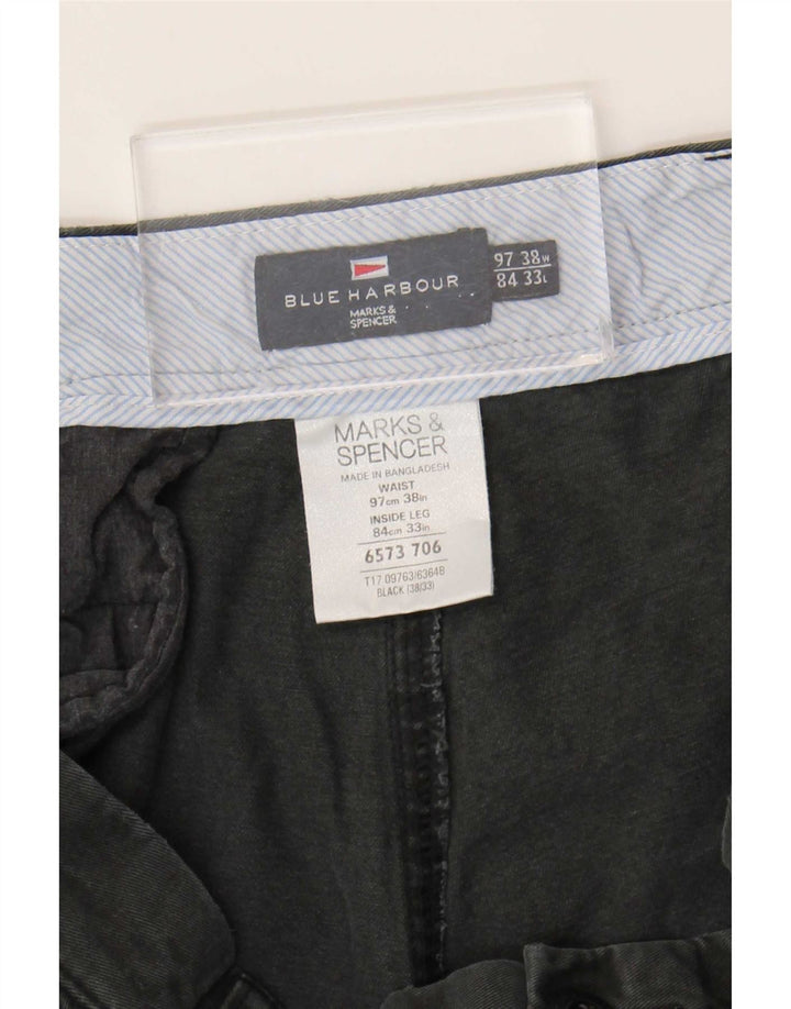 Męskie spodnie chino Marks & Spencer Blue Harbor Straight W38 L30 czarne