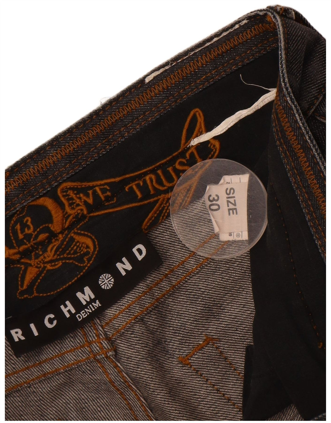 RICHMOND Mens Denim Straight Jeans W30 L34 Grey