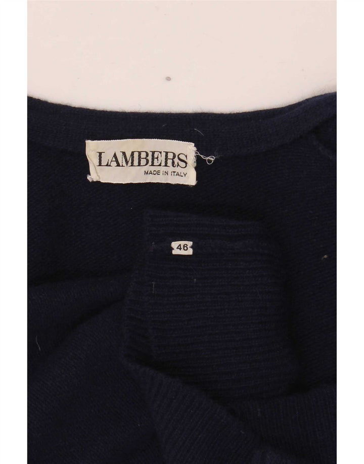 Damski sweter kardigan Lambers IT 46, duży granatowy w kwiaty