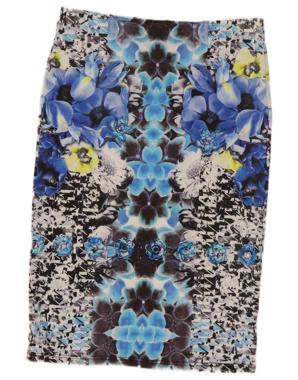 Damska spódnica ołówkowa Topshop UK 16 duża W32 wielobarwny kwiatowy poliester