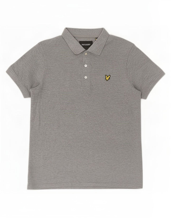 Męska koszulka polo Lyle & Scott, duża, szara, bawełniana