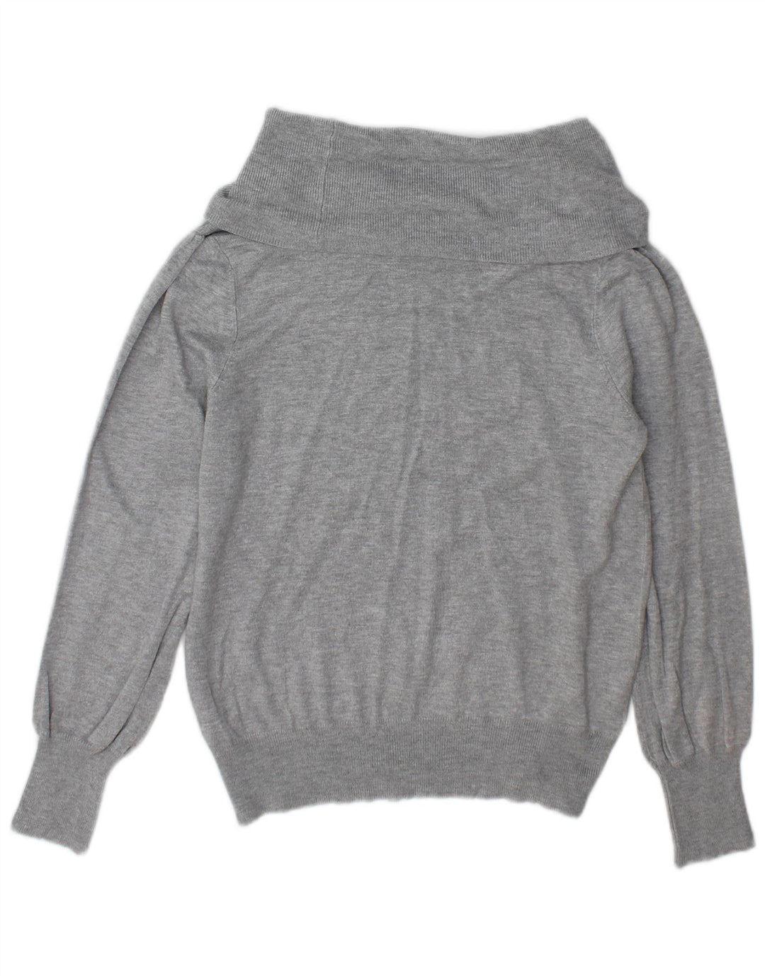 Marks & Spencer Damski sweter z golfem UK 12 Średni szary wiskoza