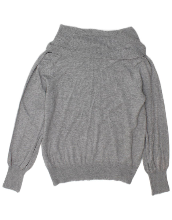 Marks & Spencer Damski sweter z golfem UK 12 Średni szary wiskoza