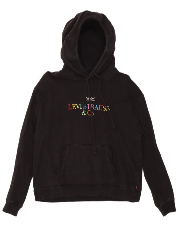 Męski sweter z kapturem Levi's z grafiką i luźnym krojem XS, czarny, bawełniany