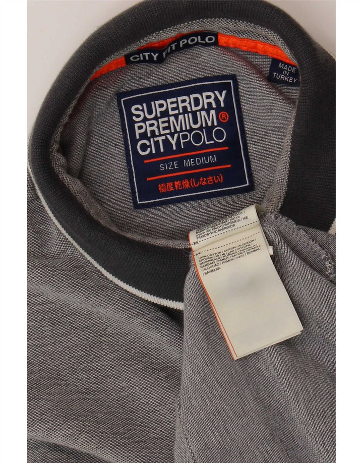 Męska koszulka polo Superdry, średnioszara, bawełniana
