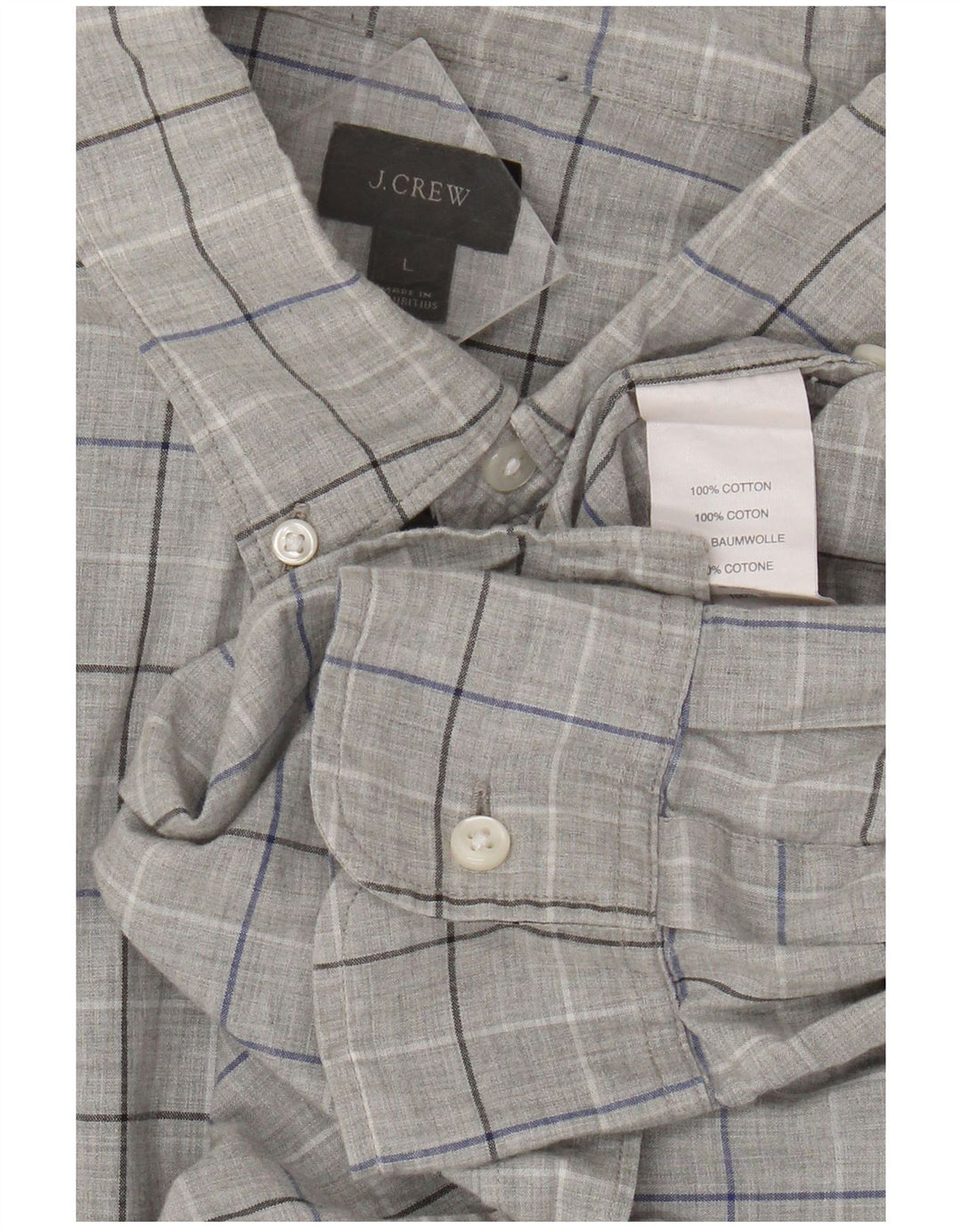 Koszula męska J. Crew, duża, bawełniana, szara krata