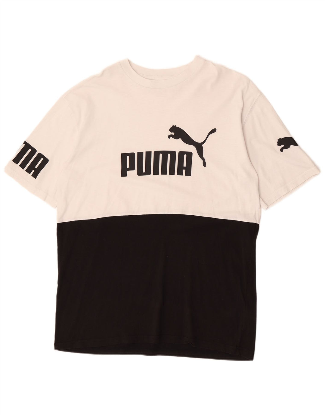 Męski T-shirt Puma z grafiką, bawełniany, średni czarny kolor