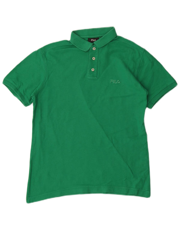 Męska koszulka polo Fila, mała, zielona, bawełniana