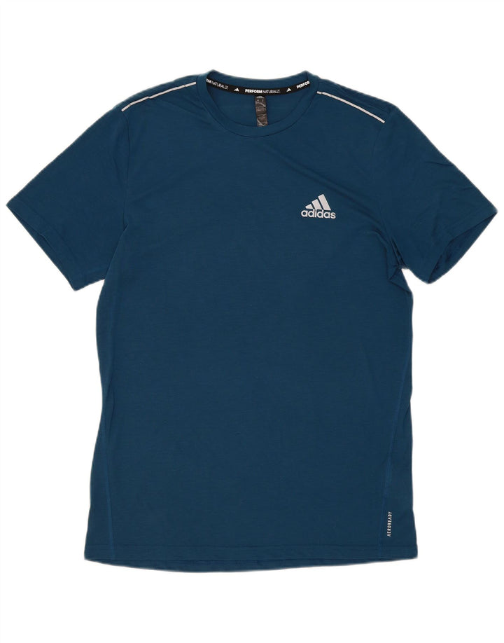 Męska koszulka Adidas Aeroready Top, średni niebieski poliester
