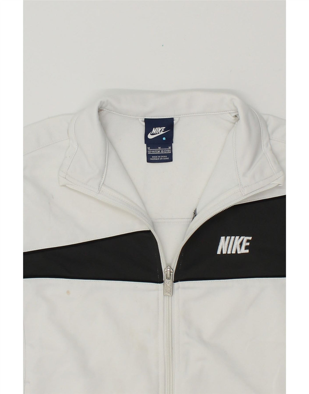 Chłopięca bluza dresowa NIKE 10-11 lat, średniobiała, z blokami kolorów