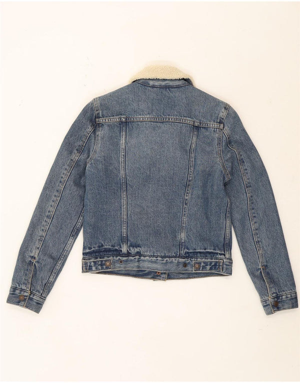 Damska kurtka jeansowa Levi's Sherpa UK 6 XS, niebieska, bawełniana