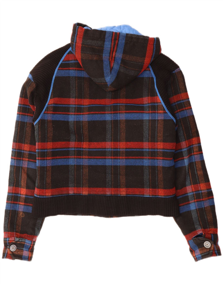 Męska kurtka bomberka z kapturem Iceberg IT 52 XL, poliester w czarną kratkę