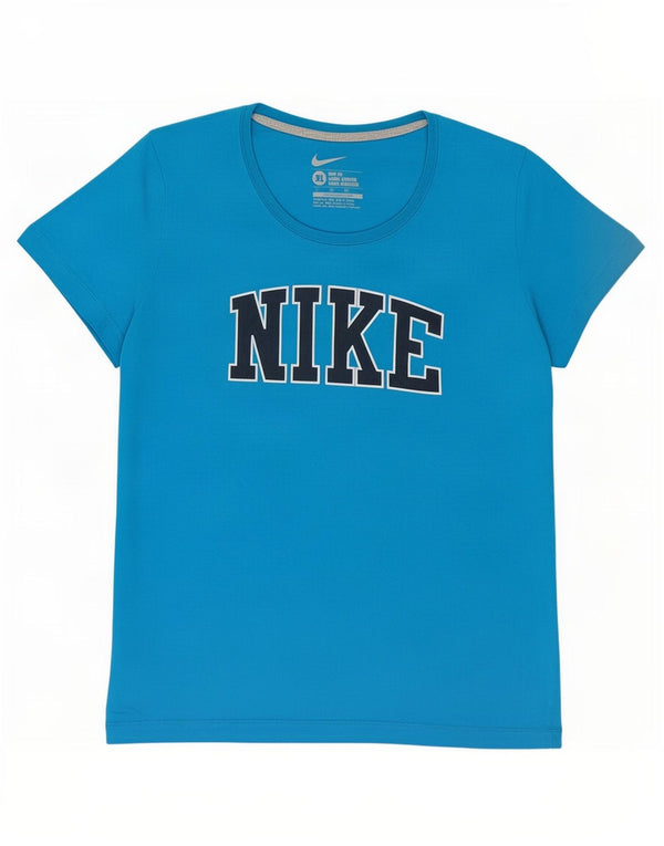 Damska koszulka Nike Slim Fit z grafiką Top UK 18 XL, niebieska, bawełniana