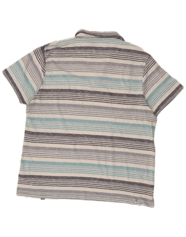 Męska koszulka polo Weird Fish 2XL, niebieska, bawełniana w paski