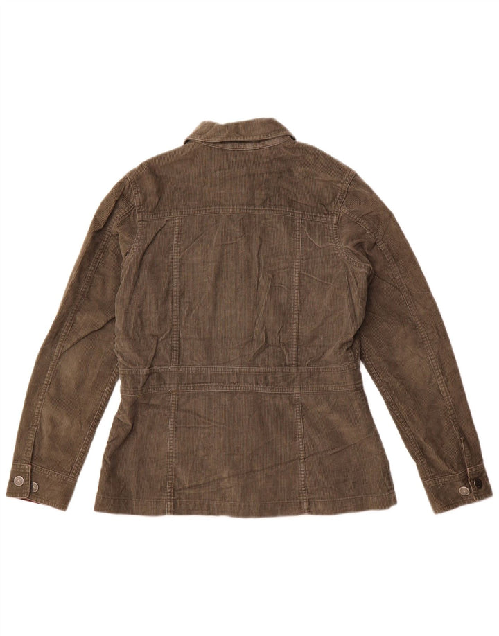 Damska kurtka sztruksowa o luźnym kroju Eddie Bauer UK 10, mała, bawełniana khaki