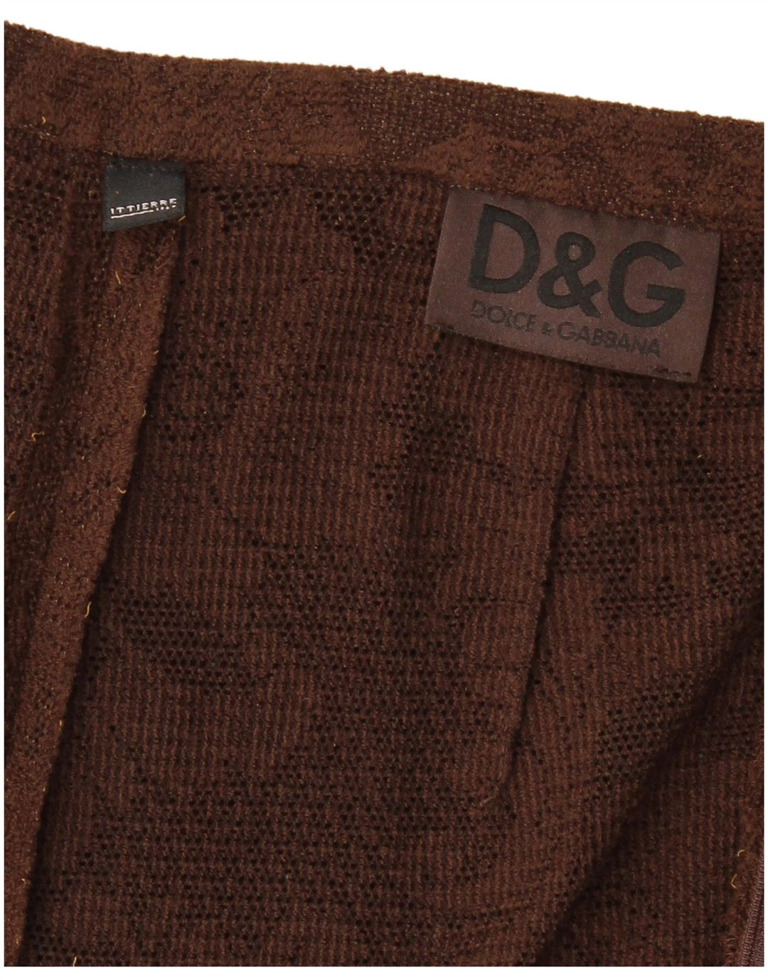 Damska dzianinowa spódnica maxi DOLCE & GABBANA W26 w małe brązowe kwiaty