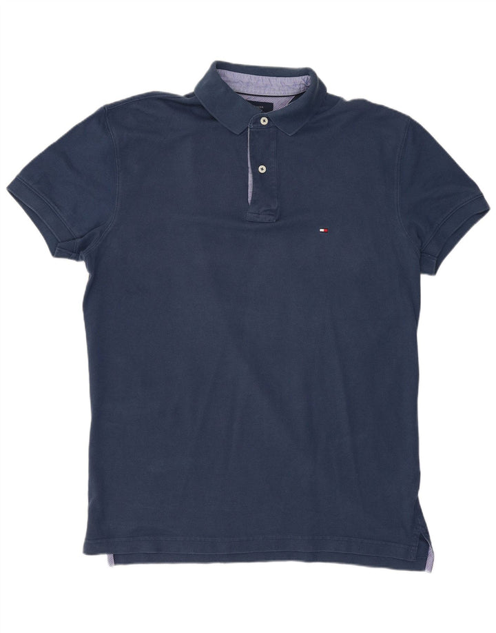 Męska koszulka polo TOMMY HILFIGER, średnia, granatowa, bawełniana