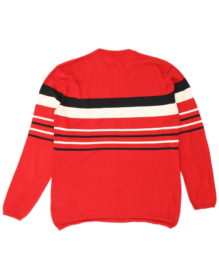 Męski sweter Levi's z okrągłym dekoltem, duży, bawełniany w czerwone paski