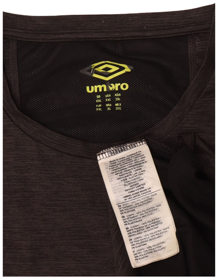 T-shirt męski Umbro Top 2XL Szary poliester z blokami kolorów