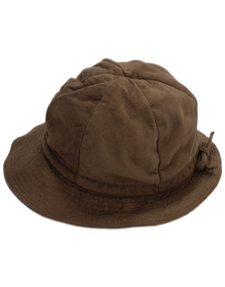 Vintage damski kapelusz typu Bucket ze sztucznego zamszu, jeden rozmiar, beżowy poliester