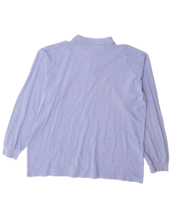 Męska koszulka polo Kappa z długim rękawem, 2XL, niebieska bawełna