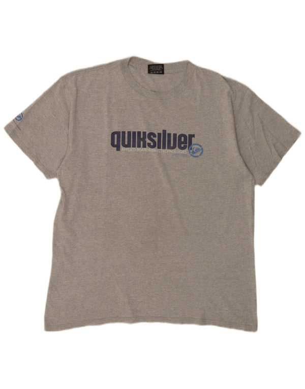 Męska koszulka z grafiką QUIKSILVER, góra XL, szara bawełna