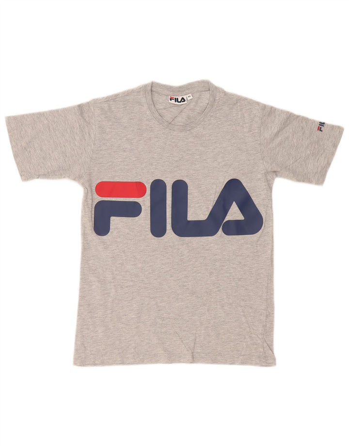 Męski T-shirt z grafiką Fila Top XS, szary, nakrapiany