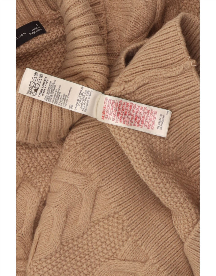 MARKS & SPENCER Damski sweter z golfem UK 10 Mały Brązowy