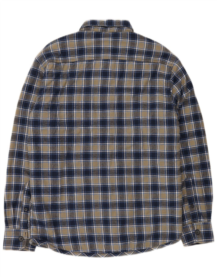 Koszula flanelowa męska CAMARGUE drwal, średnia, granatowa, bawełniana w kratkę