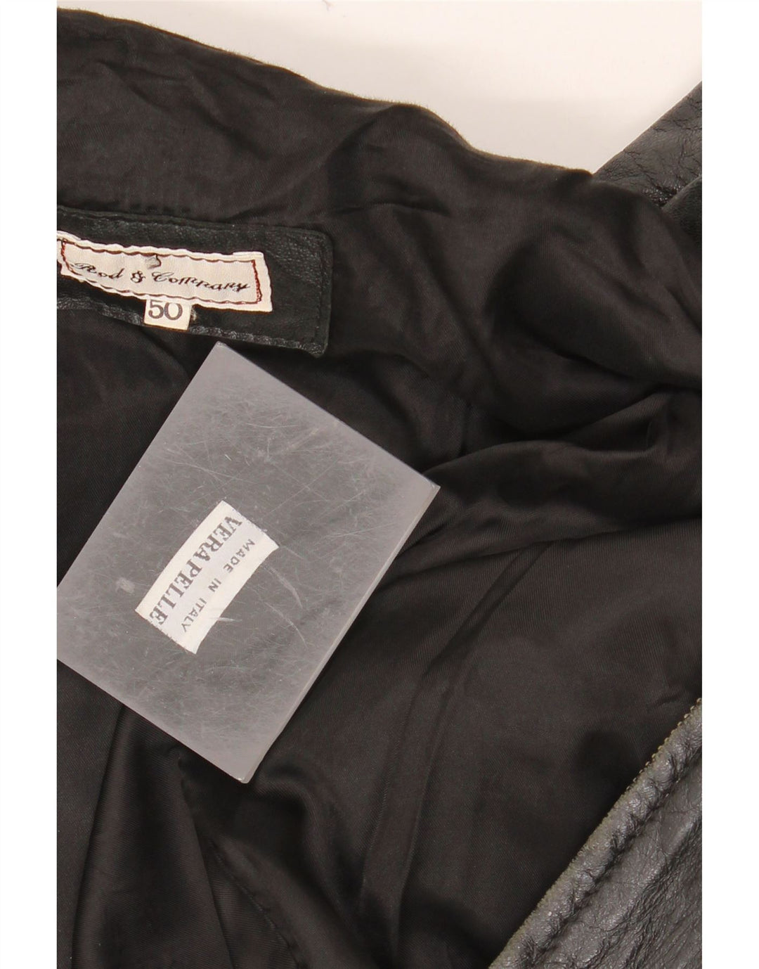 Męska kurtka skórzana VINTAGE IT 50 duża czarna skóra