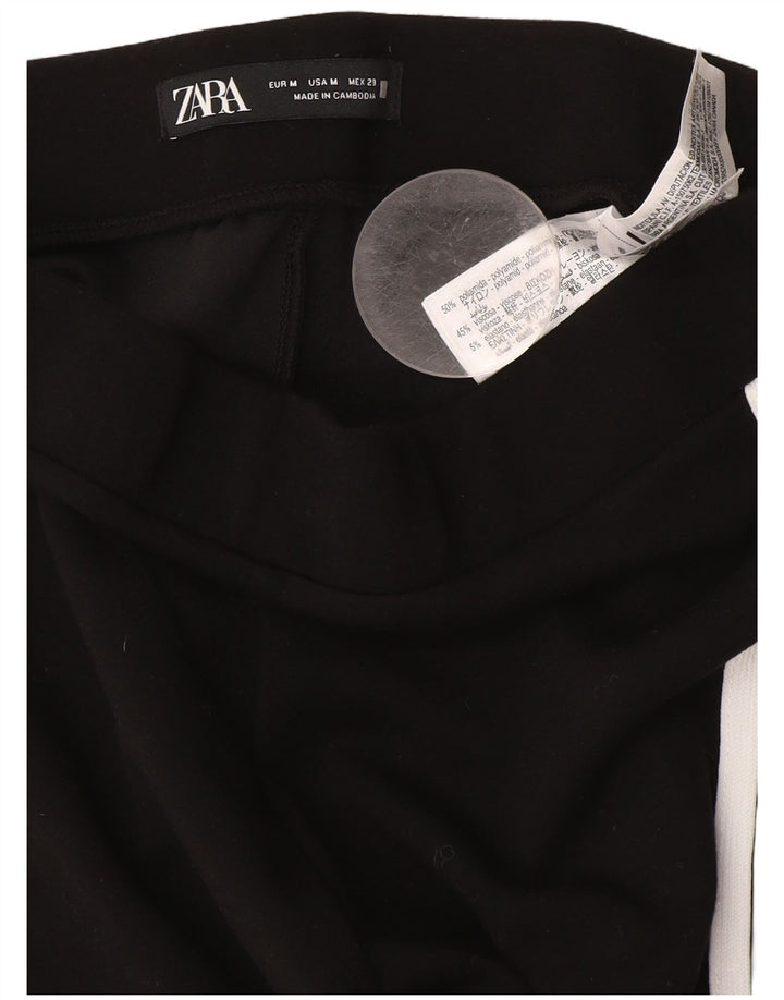 Damskie spodnie dresowe Zara Flare, średni czarny poliamid