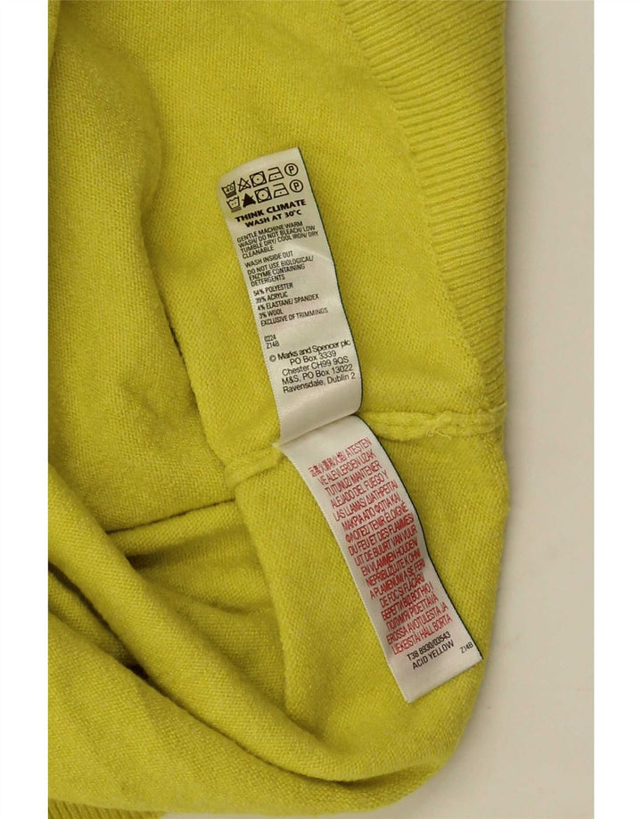 Marks & Spencer Damski sweter z golfem UK 10, mały, żółty