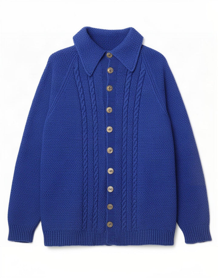 Sweter męski w stylu vintage, średni niebieski