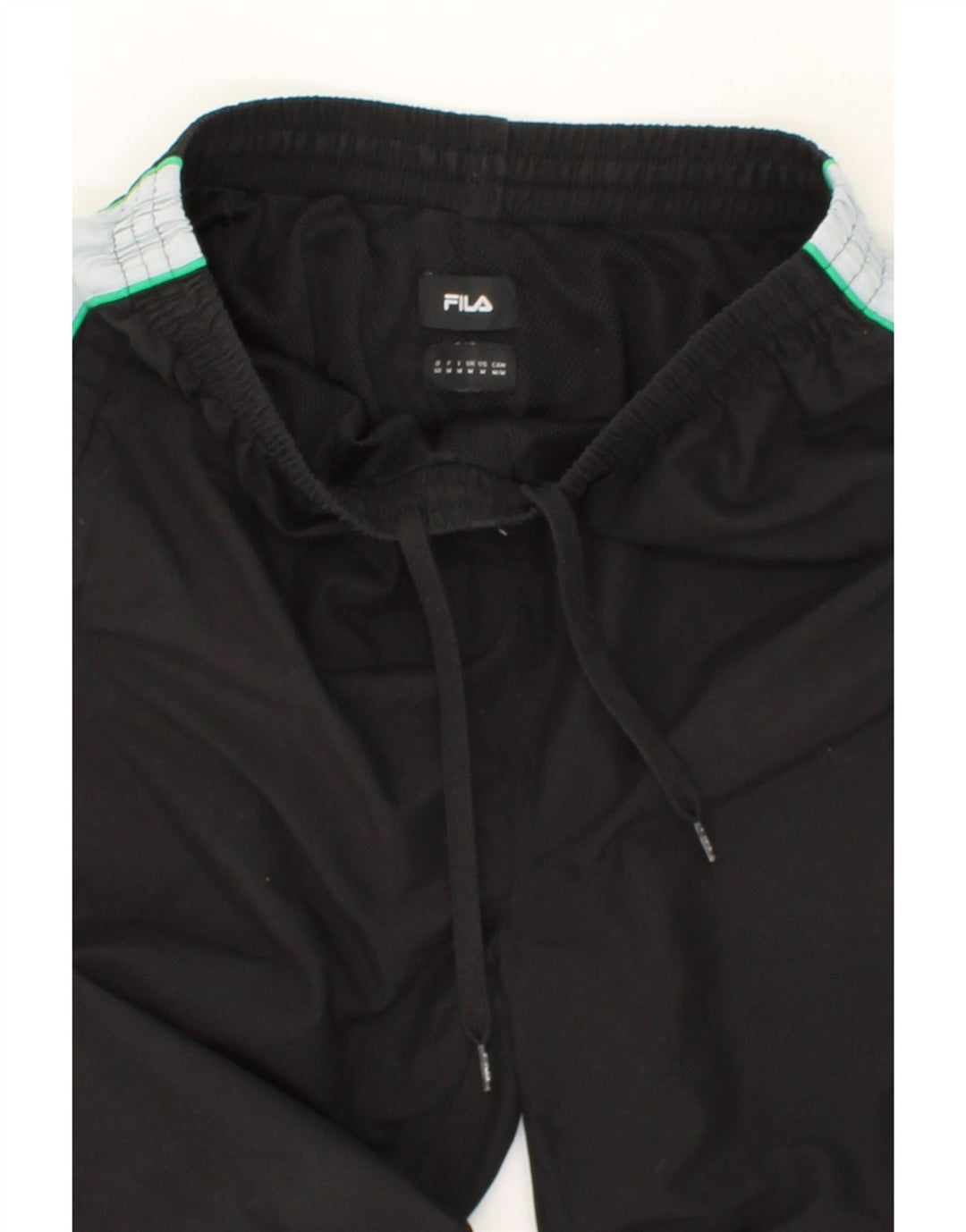 FILA Mens Graphic Tracksuit Trousers Medium Black Colourblock Polyester Vintage Fila and Second-Hand Fila from Messina Hembry 