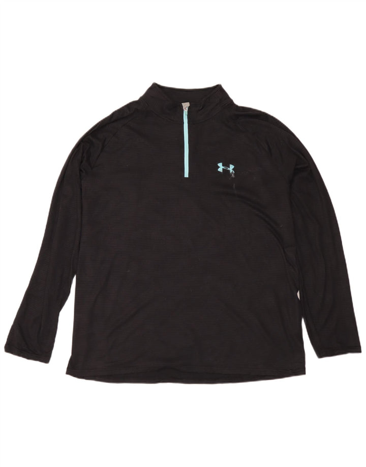 Męski dres Under Armour Heat Gear z zamkiem błyskawicznym na szyi, duży czarny