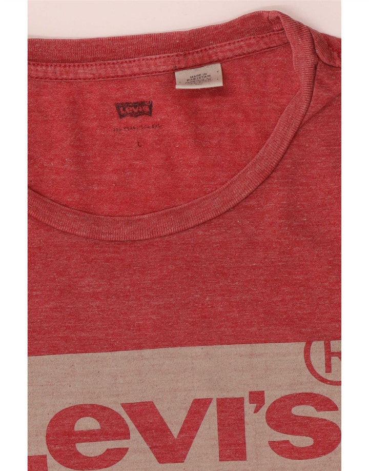 Męski T-shirt z grafiką Levi's, duży, czerwony, nakrapiany