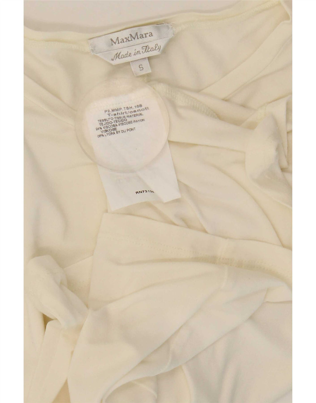 T-shirt damski Max Mara Top UK 10 Small, biała wiskoza
