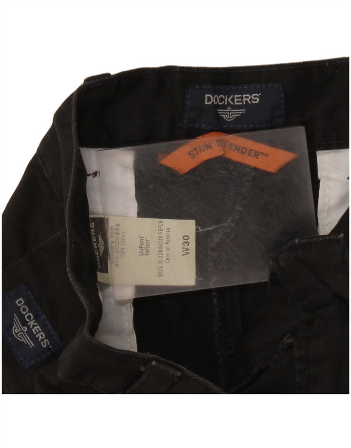 Męskie spodenki chino DOCKERS Stain Defender W30, średnia czarna bawełna