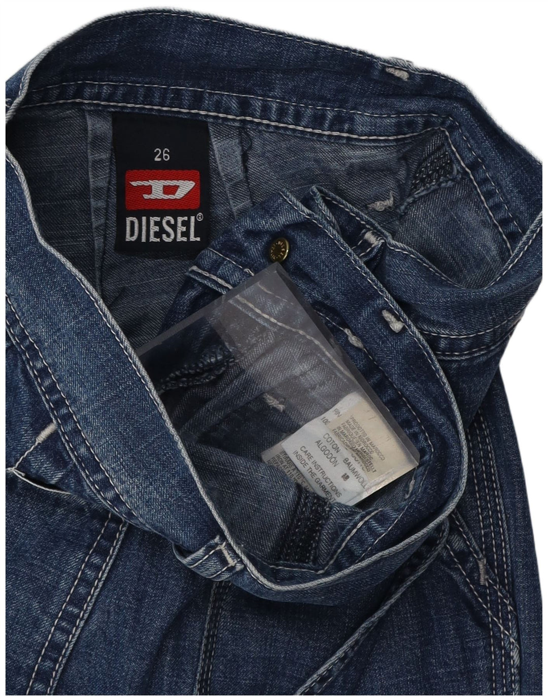 DIESEL Damskie jeansy Bootcut W26 L27 Niebieskie bawełniane