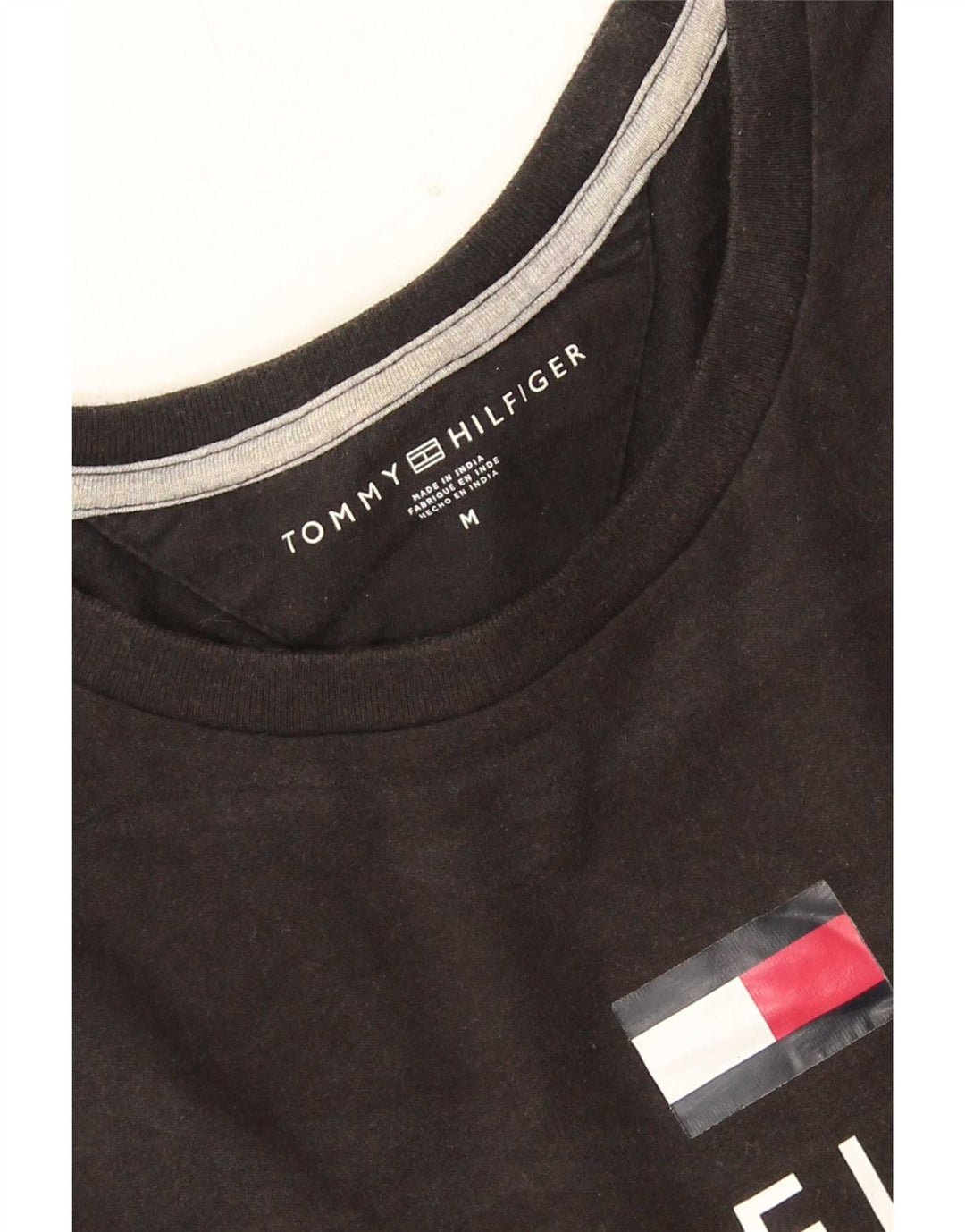 Męski T-shirt z grafiką Tommy Hilfiger, średni czarny