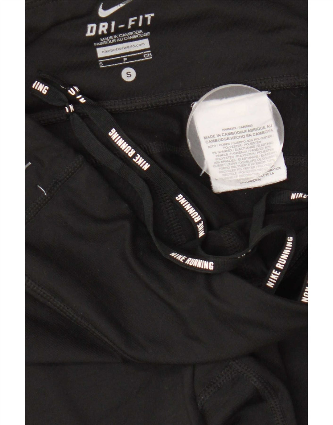 Damskie legginsy Nike Dri Fit UK 10, małe, czarne, poliestrowe
