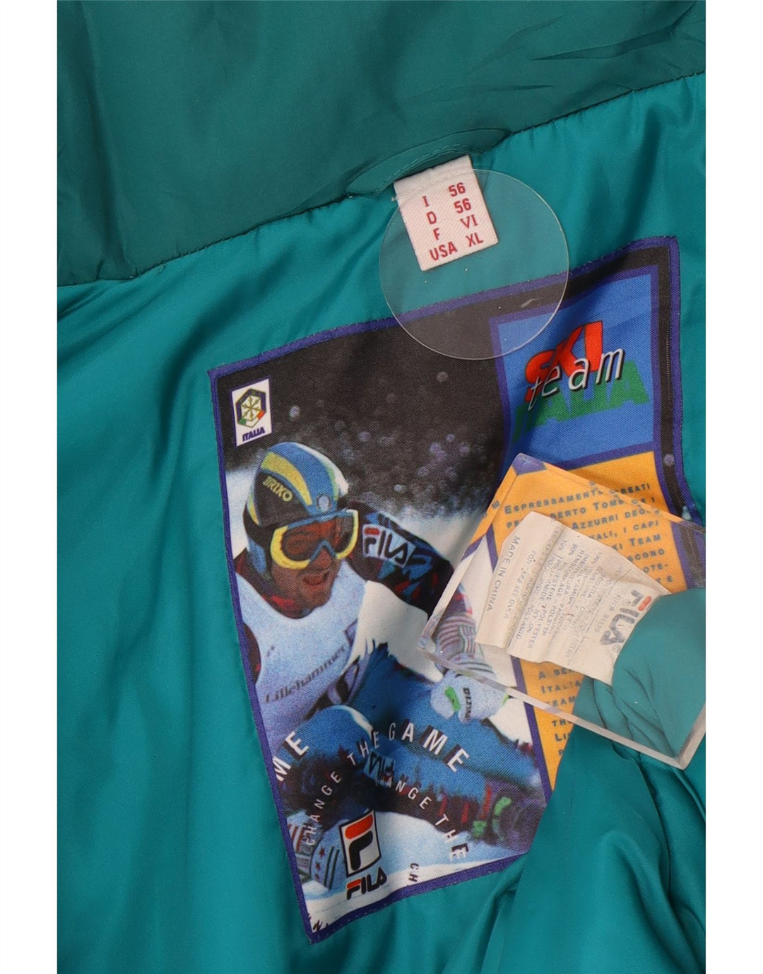 Męska kurtka narciarska Fila IT 56 3XL Niebieski poliester z blokami kolorów