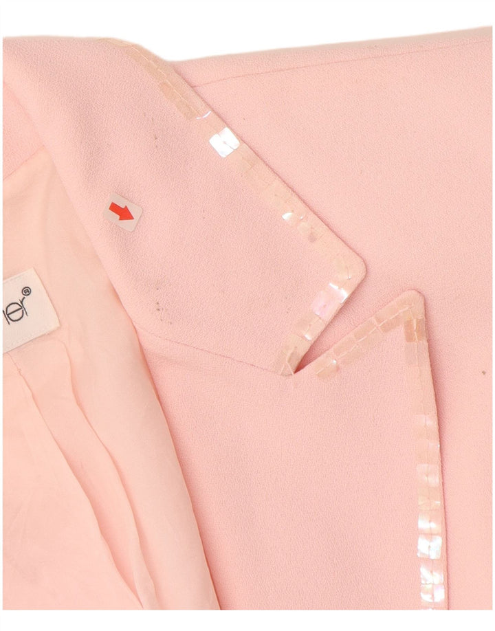 TOGETHER Damska marynarka zapinana na 1 guzik UK 12, średni różowy poliester