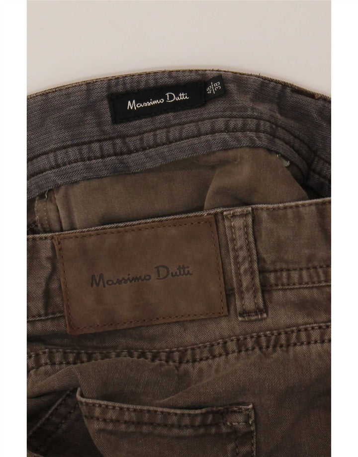 Męskie proste dżinsy Massimo Dutti EU 48 XL W38 L29 Brązowe